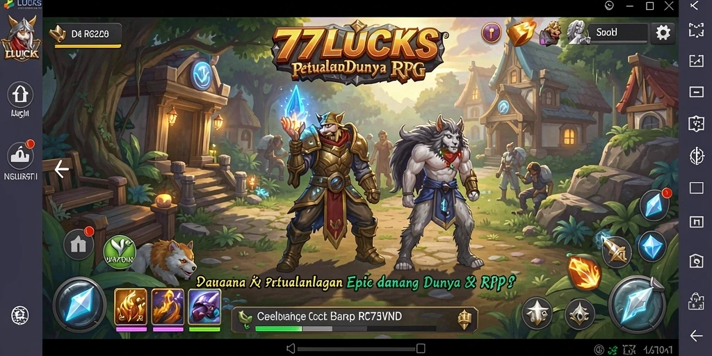 Tampilan gameplay mendebarkan di 77LUCKS dengan pertarungan epik.