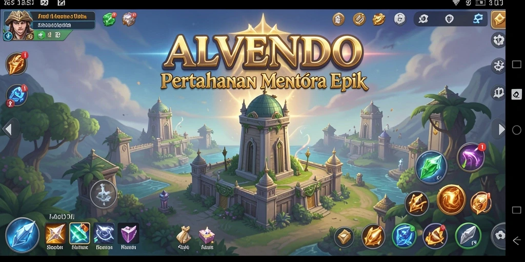 Tangkapan layar utama ALVENDO menampilkan strategi Tower Defense yang mendebarkan.