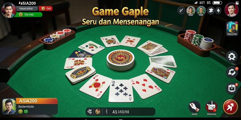 Tampilan gameplay ASIA200 yang menarik saat bermain Gaple.