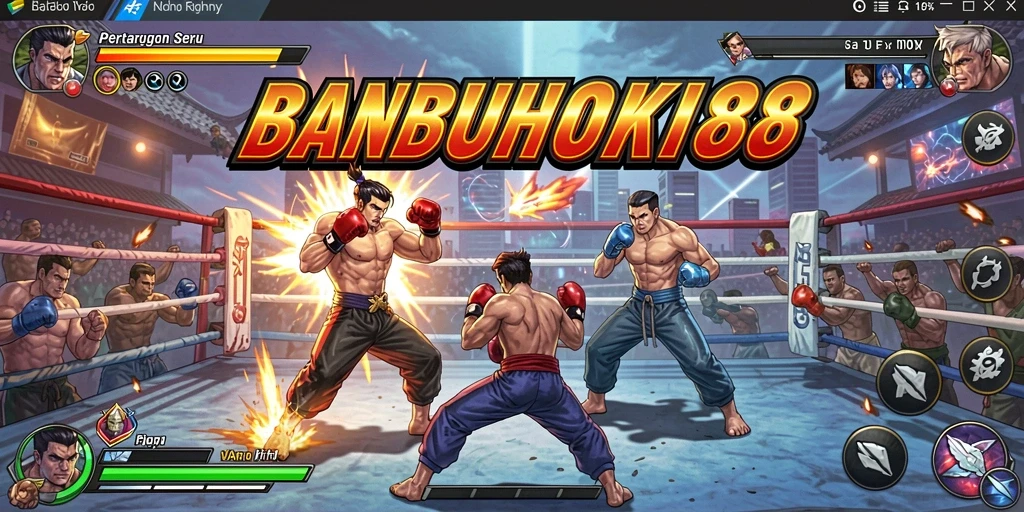 Tampilan pertarungan seru di BANBUHOKI88 dengan grafis mengagumkan.