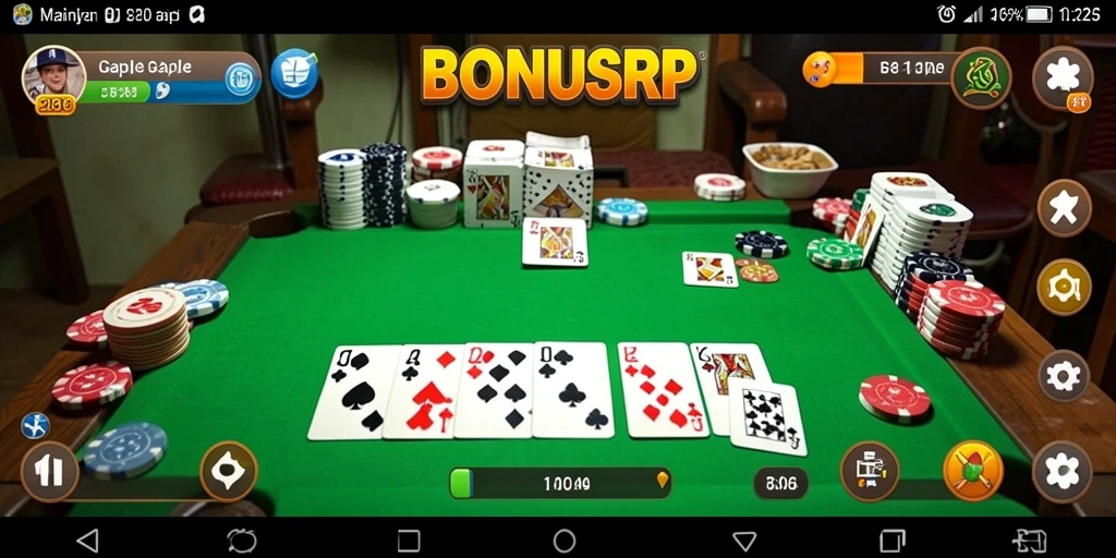 Tampilan gameplay seru dalam permainan Gaple.