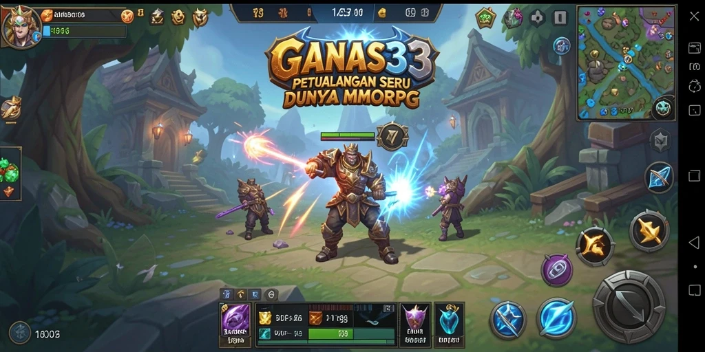 Tangkapan layar menampilkan pertarungan epik dalam game MMORPG.