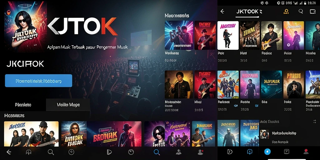 Tampilan screenshot utama JKTOK menampilkan pengguna yang menikmati musik.