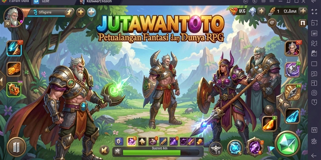 Tampilan gameplay menakjubkan dari JUTAWANTOTO yang menggugah semangat RPG.