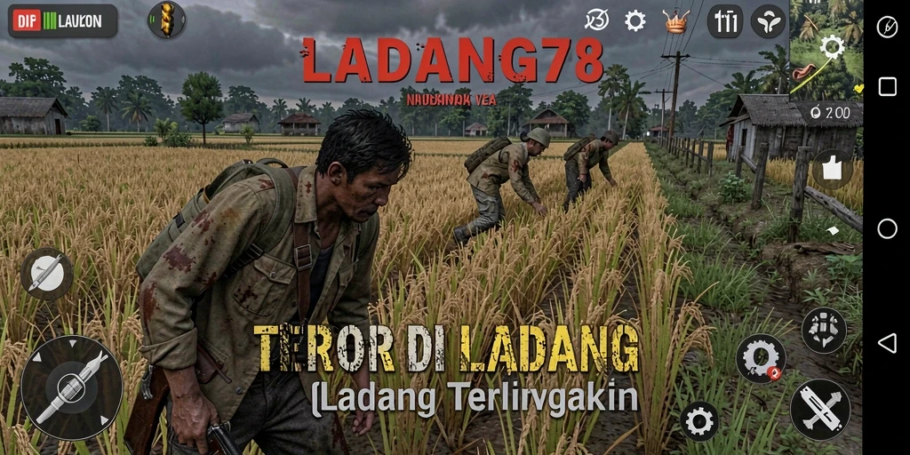 Screenshot menampilkan gameplay menegangkan dari LADANG78 di ladang yang angker.