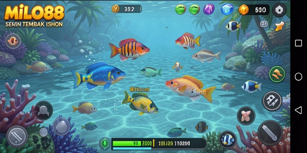 Tampilan screenshot dari gameplay tembak ikan yang menegangkan.