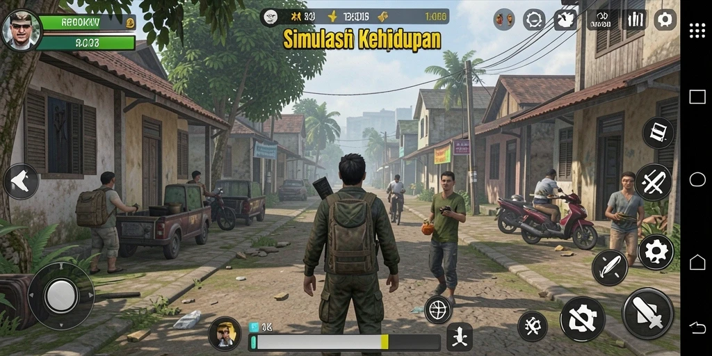 Tangkapan layar RPOK menampilkan simulasi kehidupan yang mengasyikkan.