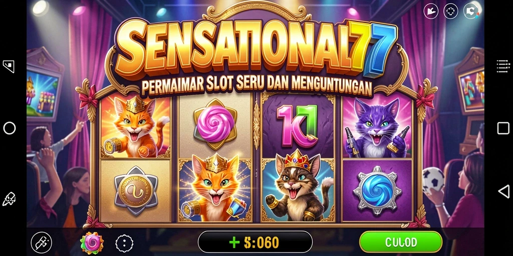 Tampilan gameplay SENSATIONAL77 yang menarik dan penuh warna.
