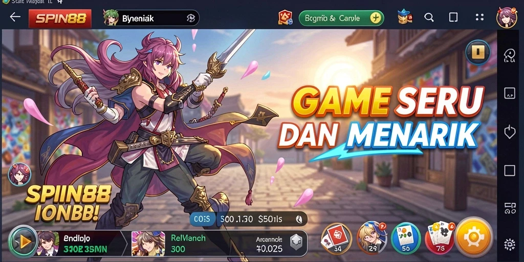 Tampilan gameplay menarik dari SPIN88 dengan karakter anime.