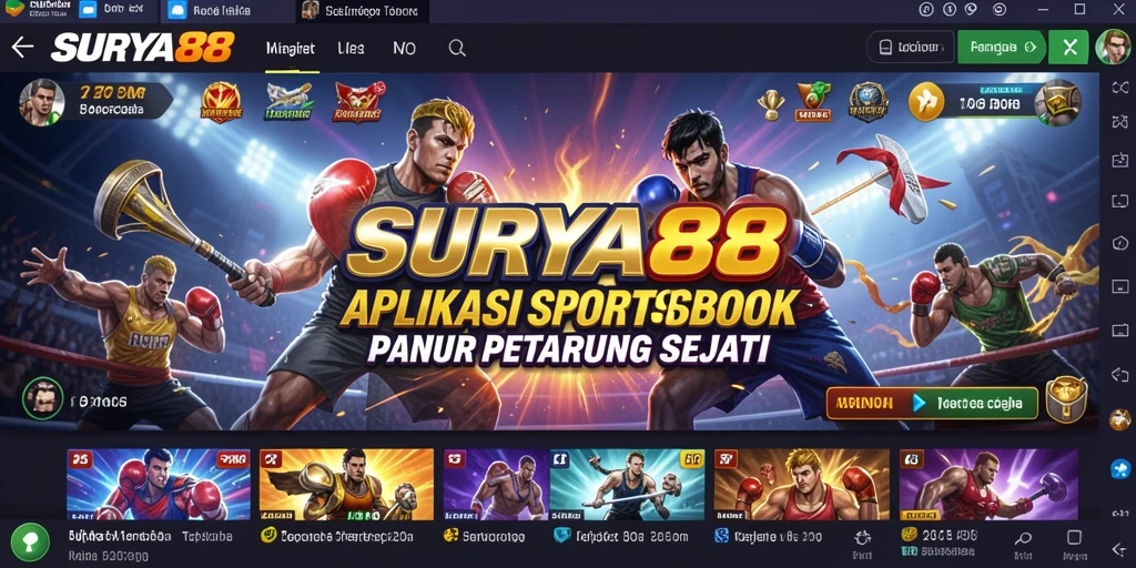 Tampilan menarik dari gameplay dalam aplikasi Sportsbook SURYA88.