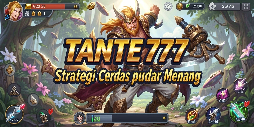 Screenshot utama TANTE777 menampilkan momen strategi intens dalam pertempuran.