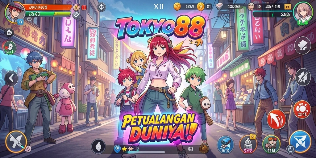 Tampilan gameplay yang menarik dari TOKYO88 dalam dunia anime.