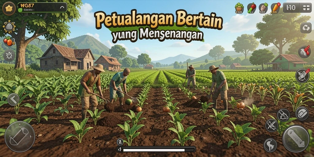 Tangkapan layar menunjukkan gameplay seru bertani di WG87.