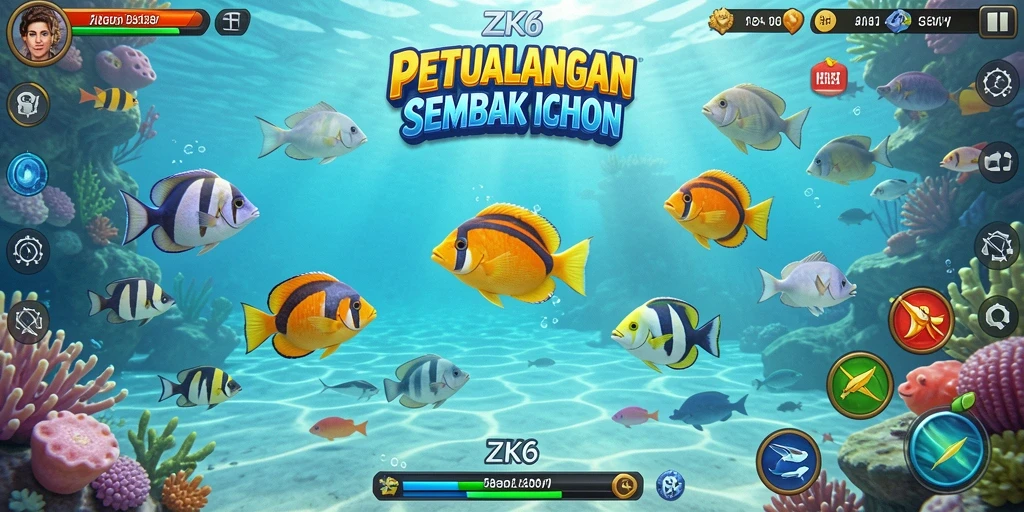 Tampilan gameplay Tembak Ikan yang seru dan menantang di ZK6.